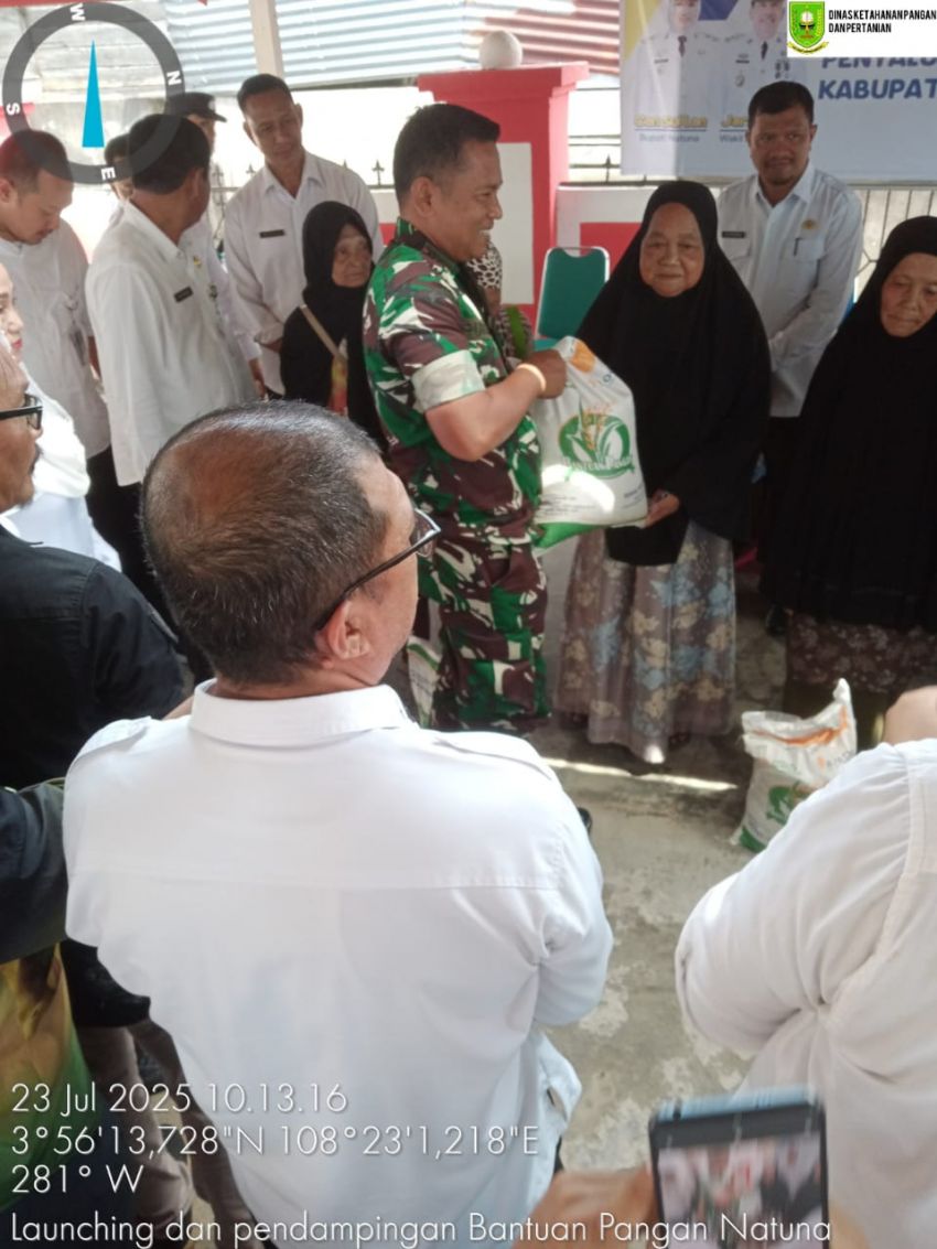 Dandim 0318/Natuna  Ikuti Launching Penyaluran Bantuan Pangan Kelurahan Ranai Kota