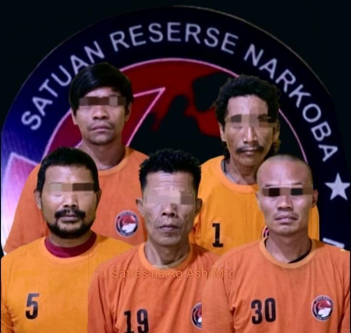 Satres Narkoba Asahan Ringkus Lima Pelaku