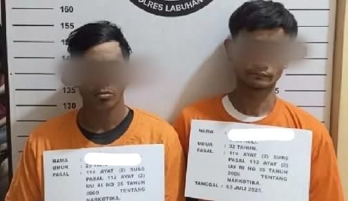 Bawa Sabu Seberat 100 Gram, Dua Kurir Wntar Wilayah Ditangkap Timsus Polres Labuhanbatu