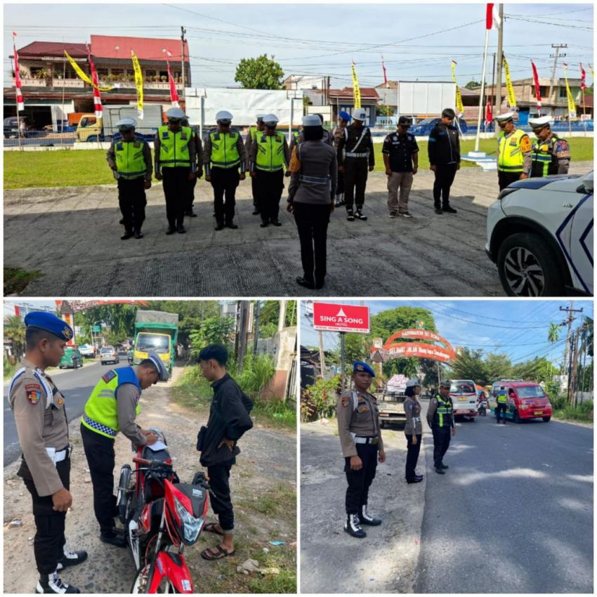 Sat Lantas Polres Simalungun Gelar Razia Gabungan Bersama Polisi Militer dan Dinas Perhubungan
