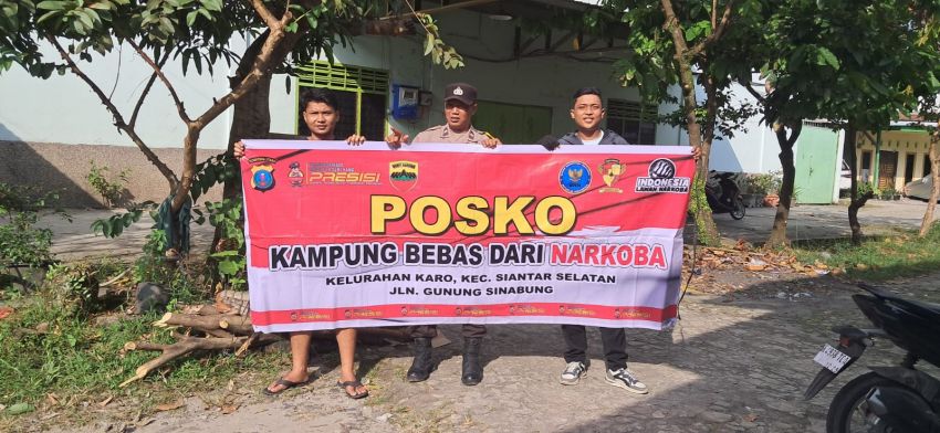 Polsek Siantar Selatan Sambangi Posko KBN Jalan Gunung Sinabung