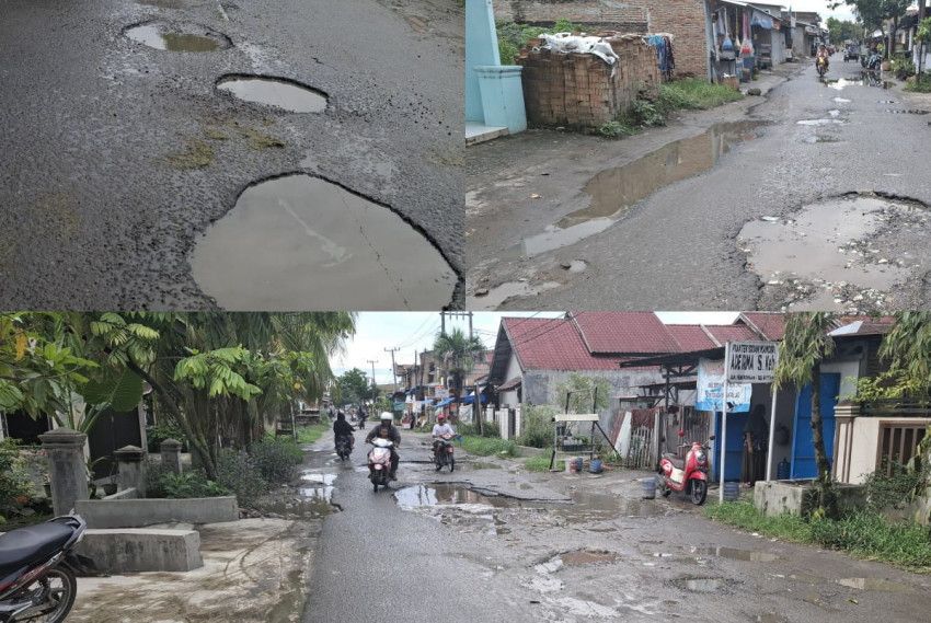 Janji Manis Bupati DS Cuma Omong Kosong....? Jalan Rusak di Sei Rotan Bertahun tahun