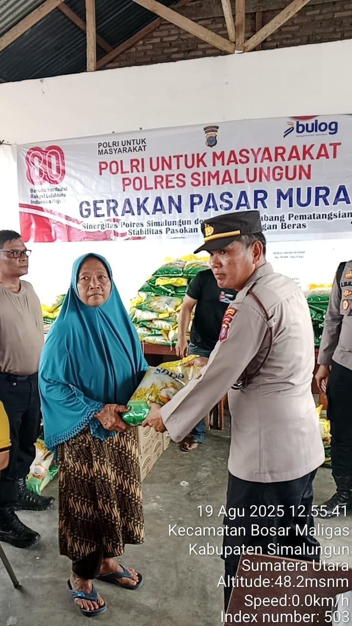 Polsek Bosar Maligas Gelar Pasar Murah, Jual Beras dan Minyak Goreng dengan Harga Terjangkau untuk Masyarakat