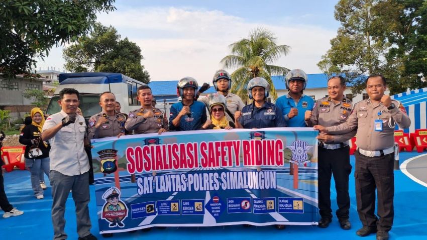 Satlantas Polres Simalungun Gelar Safety Riding Bersama Komunitas Motor