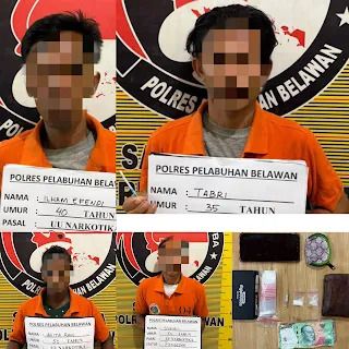 Pengedar dan Pamakai Narkoba Kompak Masuk "Hotel Prodeo"  Polres Belawan