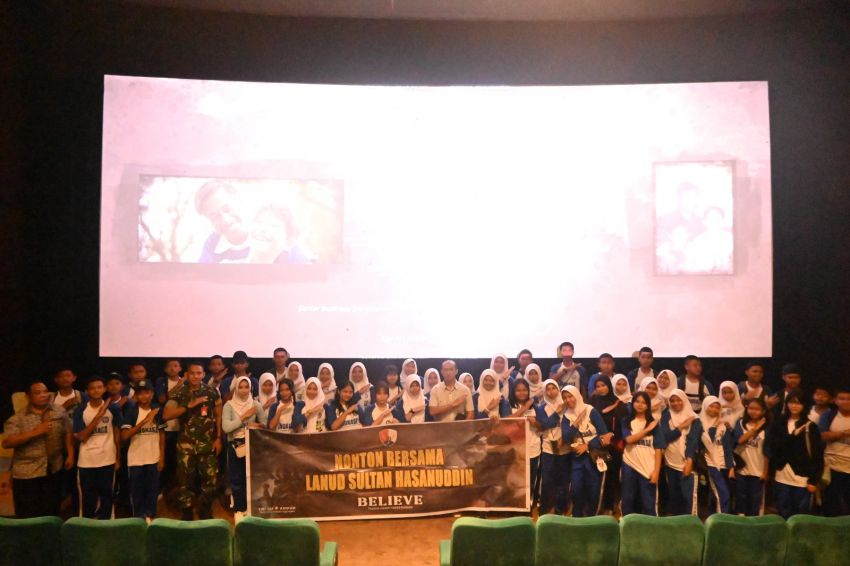 Lanud Sultan Hasanuddin Ajak Anak Sekolah Angkasa, Nonton &ldquo;Believe&rdquo;, Tanamkan Nilai-Nilai Positif