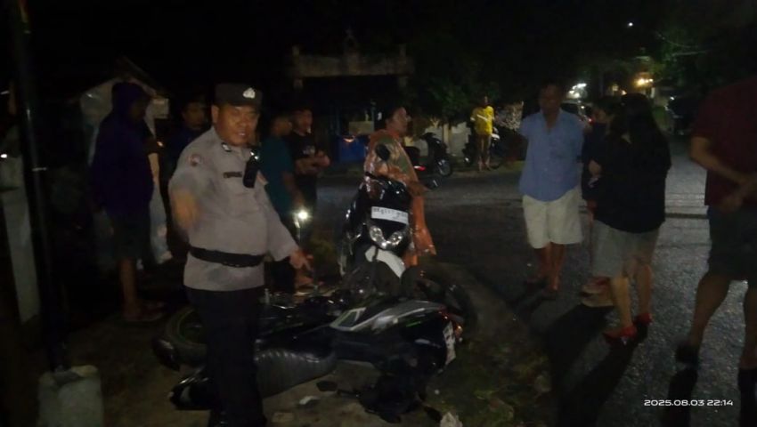 Polsek Siantar Selatan  Cek TKP Laka Lantas Diperempatan Jalan Toba- Bahagia