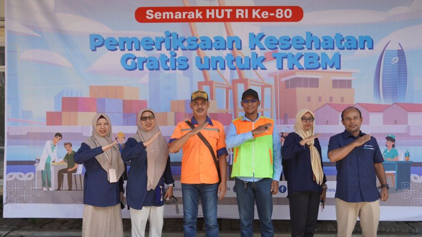 Semarak HUT RI ke-80, Pelindo Regional 1 Gelar Pemeriksaan Kesehatan Gratis untuk Pekerja TKBM