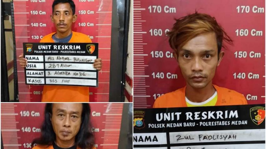 Polsek Medan Baru Tangkap Tiga Pelaku Pencurian Berangkas di Perumahan Griya Asri Ayahanda