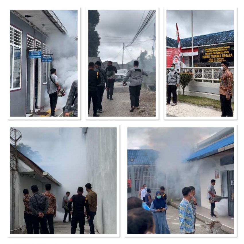 Cegah Penyakit Demam Berdarah, Rutan Tarutung Gandeng Puskesmas Hutabaginda Laksanakan Fogging di Area Rutan