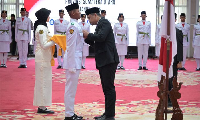 Gubernur Sumut Bobby Nasution Kukuhkan Paskibraka Sumut 2025