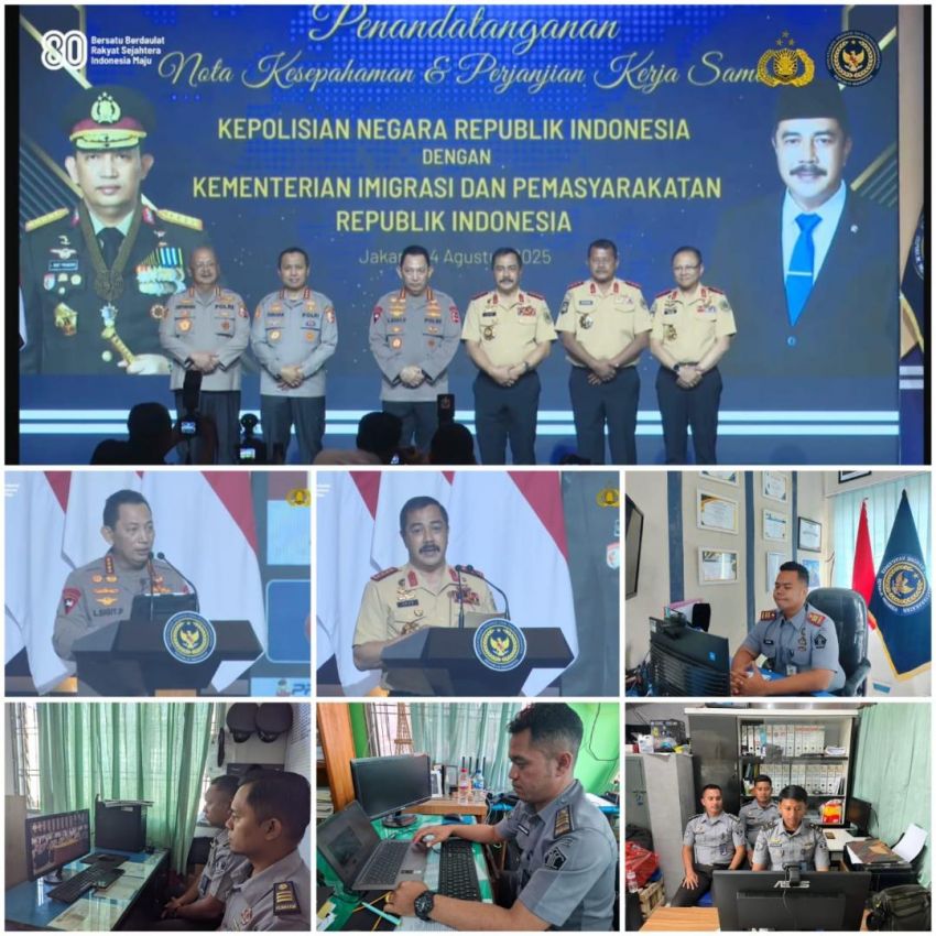 Rutan Tarutung Ikuti MoU Kapolri dan Kementrian Imipas Via Streaming