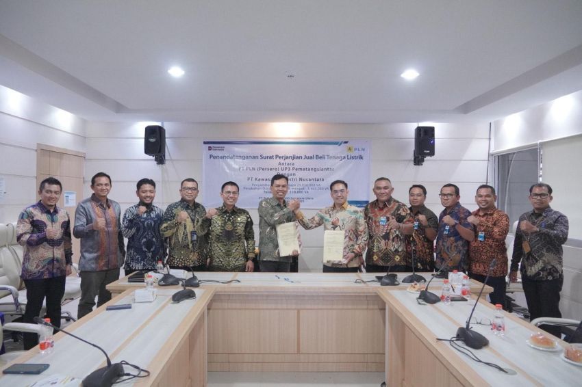 Perkuat Kolaborasi, PLN UP3 Pematang Siantar, PLN Electricity Services, dan PT KINRA Teken MoU Jual Beli Tenaga Listrik 32,51 MVA