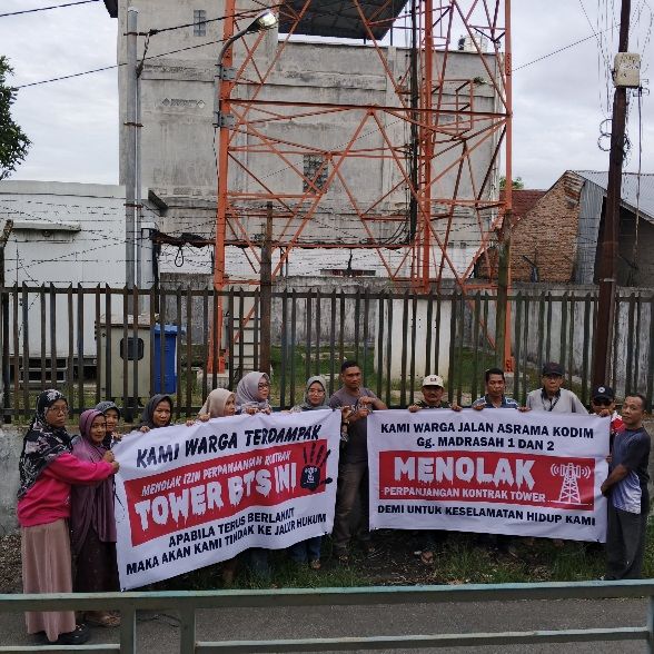 Warga Jalan Madrasah Tolak Perpanjangan Kontrak Tower