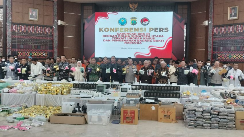 Kerjasama BNN RI, Polda Sumut, Polda Aceh:  Sita 1,7 Ton Narkotika