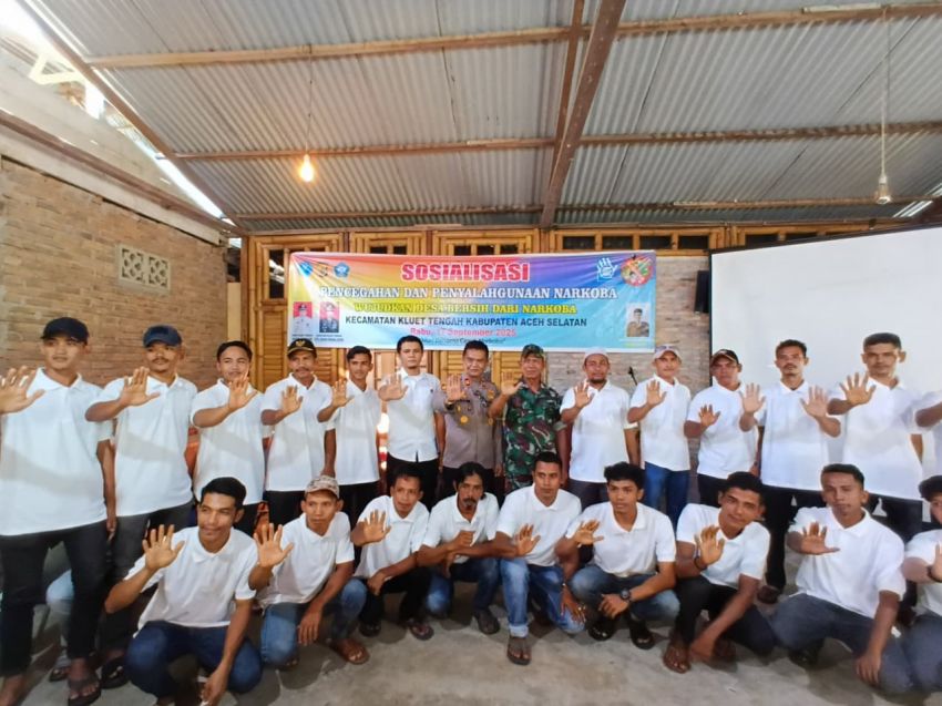 Polres Aceh Selatan Gencarkan Sosialisasi, Kluet Tengah Siap Jadi Desa Bersinar Tanpa Narkoba