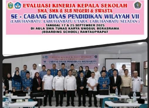 Cabang VII Dinas Pendidikan Provinsi Sumatera Utara Gelar Rapat Evaluasi Kepala SMA / SMK / SLB Negeri Dan Swasta