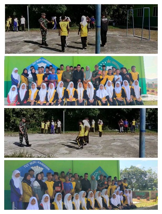 Patroli bersama Satpol PP di MTs Negeri Tambelan, Babinsa Desa Kp. Hilir memberikan Materi Baris Berbaris