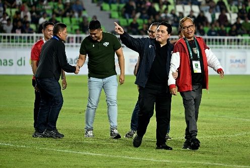 Gubernur Bobby Nasution dan Ketua PSSI Erick Thohir Tendang Bola Buka &lsquo;Pegadaian Championship&rsquo;