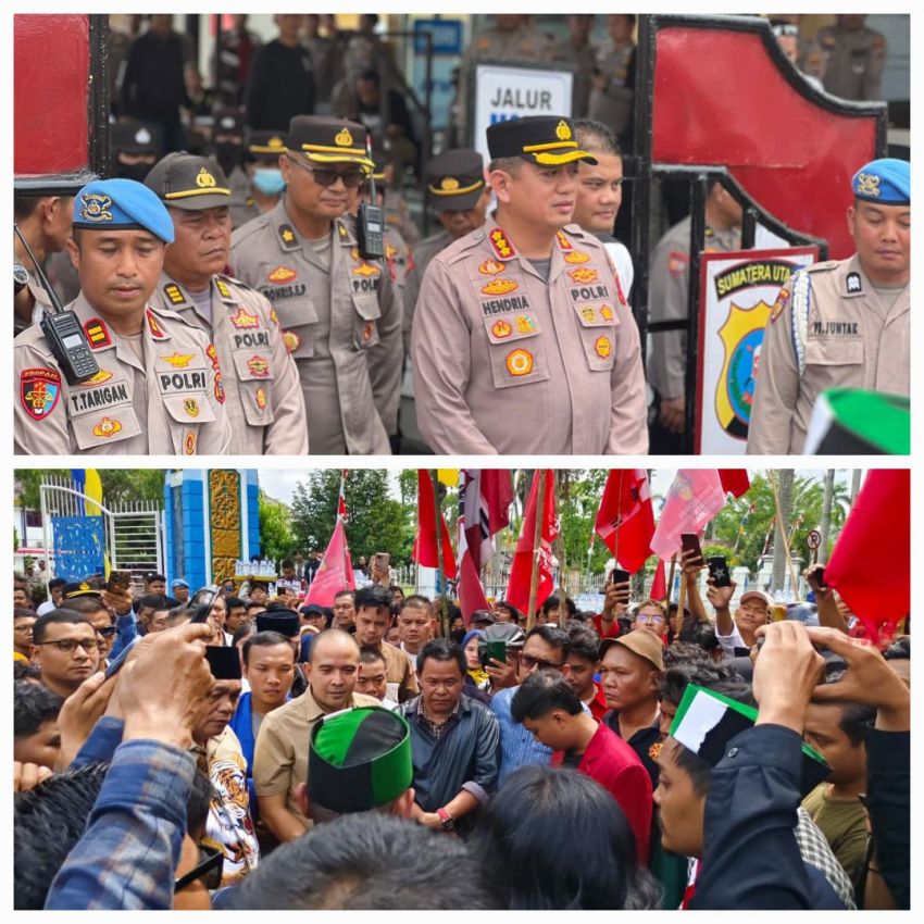 Aksi Unjuk Rasa Elemen Mahasiswa Di Wilkum Polresta Deli Serdang Berjalan Damai dan Kondusif