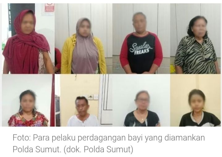 Polda Sumut Ungkap Sindikat Perdagangan Bayi Baru Lahir, 7 Wanita, 1 Pria Diamankan