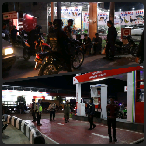 Ciptakan Situasi Aman dan Kondusif Polres Labuhanbatu Gelar Patroli Tiga Pilar, Tegur Remaja Yang Nongkrong di SPBU