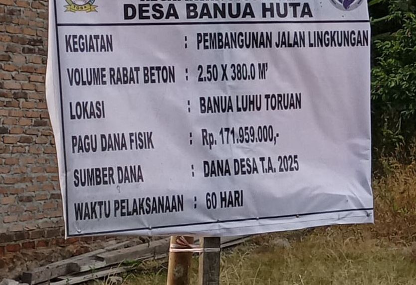 Desa Banuahuta Terus Benahi Infrastruktur Jalan
