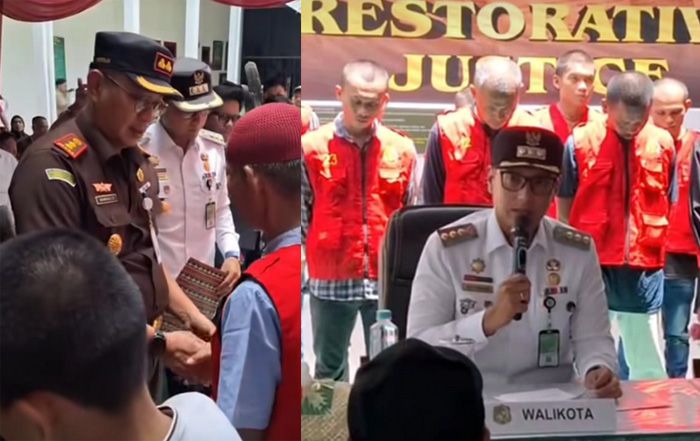 Kejari Belawan dan Walikota Medan Lepas Baju Tahanan 21 Tersangka Pencurian Setelah Perkaranya Diselesaikan dengan Humanis