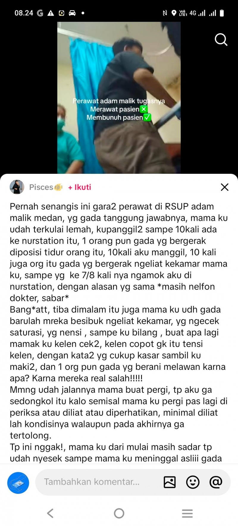 Respon Video Viral Dugaan Perawat Lalai, Ini Penjelasan RS Adam Malik