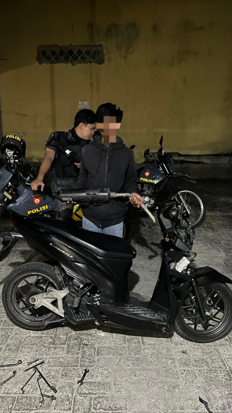 Timsus Dayok Polres Pematangsiantar Tindak Sembilan Sepedamotor Gunakan Knalpot Brong