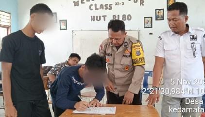 Perkelahian Dua Orang Pelajar SMAN 2 Bilah Hilir Berakhir Damai, Ini yang Dilakukam Bhabinkamtibmas