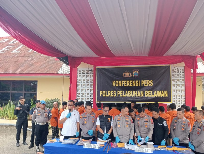 Polres Pelabuhan Belawan Ringkus 19 Pelaku Kejahatan, Mulai dari Begal, Narkoba, hingga Pencabulan Anak