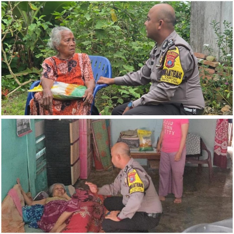 Bhabinkamtibmas Kelurahan Kartini Salurkan Bantuan Ke Warga Lanjut Usia