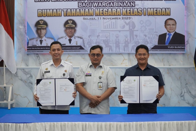 Rutan Kelas I Medan Resmi Gandeng Disnaker dan Empat LBH: Warga Binaan Kini Bisa Ikuti Pelatihan Kerja Bersertifikat