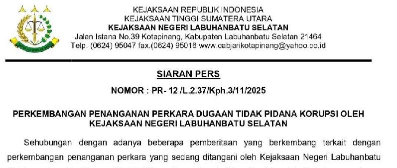 Kajari Labusel Sampaikan Perkembangan Penanganan Dua Perkara Tindak Pidana Korupsi