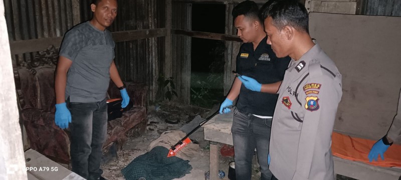 Polsek Siantar Martoba TKP Temuan Mayat di Gubuk Kosong