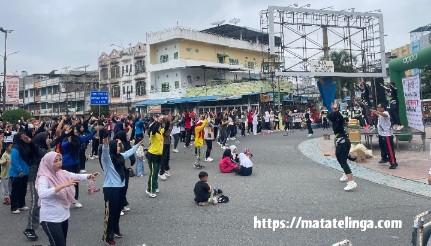 Waka Polres Labuhanbatu Hadiri Kegiatan &ldquo;Power Fit Nongkrong Sehat Menuju Indonesia Bugar&rdquo; di Simpang Enam