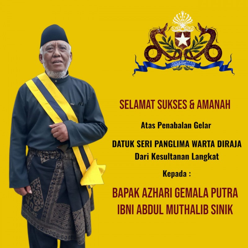 Langkat: Penabalan Orang-Orang Besar Bergelar Kesultanan Negeri Langkat oleh Paduka Seri Baginda Sultan Harimugaya Abdul Djalil Rahmatsyah di Gedung M