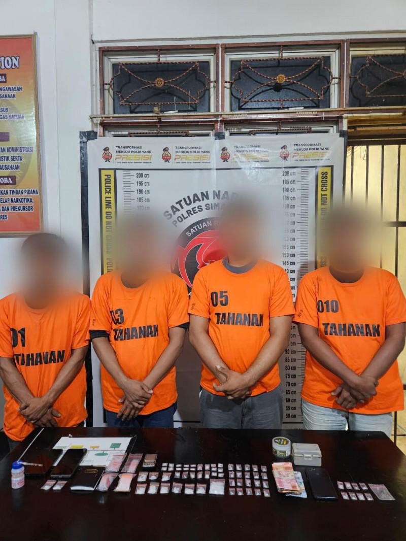 Sat Narkoba Polres Simalungun Gulung 4 Sekawan Bandar Sabu