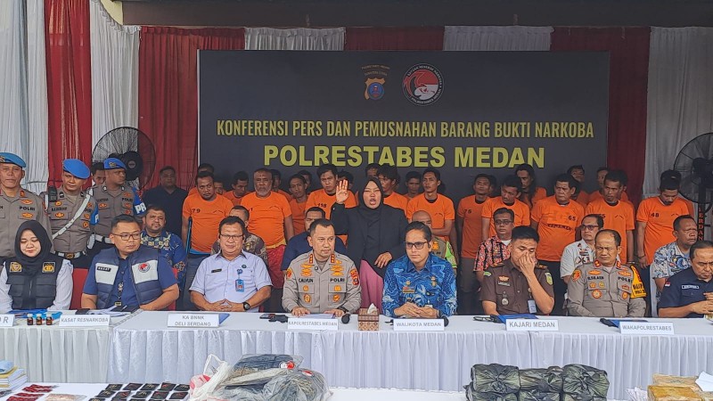 Polrestabes Medan Tangkap 212 Tersangka Narkoba, Sita 60 Kg Sabu