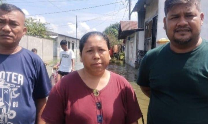 1000 KK Warga Komplek TKBM Sei Mati Terendam Banjir dan Pasang Air Rob