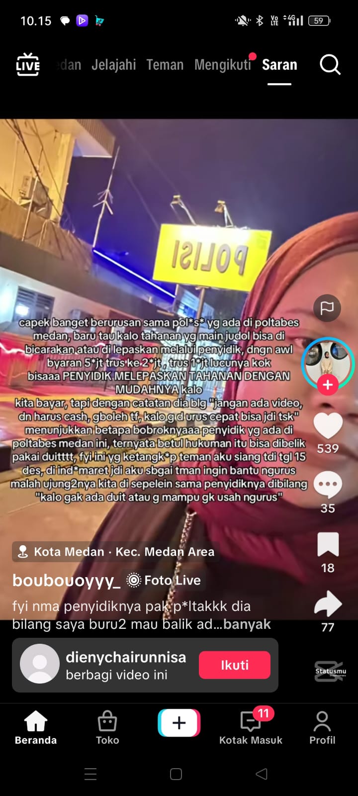 Viral..!!! Oknum Penyidik Polrestabes Medan Minta 5 Juta Bebaskan Pelaku Judol