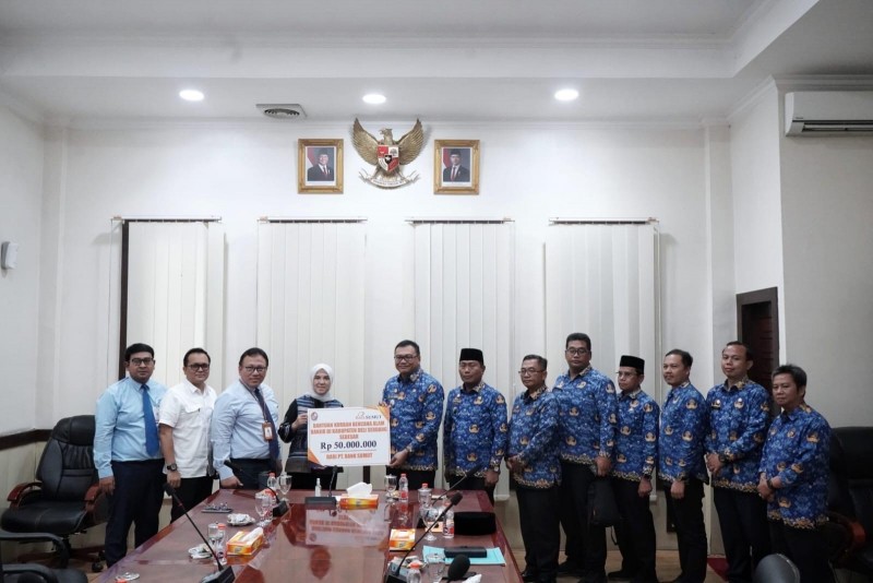 Pemkab Deli Serdang Terima Bantuan Penanganan Banjir dari Bank Sumut