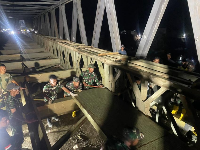 Pembangunan Jembatan Bailey Teupin Reudeup Penghubung Bireuen&ndash;Aceh Utara Capai 99 Persen