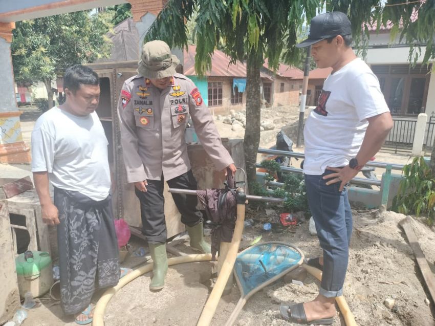 Polda Sumut Bangun Sumur Bor Untuk Warga Tapsel Terkena Bencana