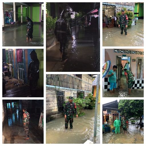 Banjir ROB Terjadi Di Wilayah Koramil 07/Tambelan, Babinsa Lakukan Pemantauan Langsung