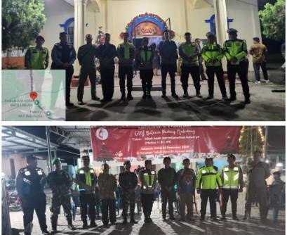 Personel Pos Yan 3 Nataru Kampung Pajak Patroli Gereja di Kec. Nasembilan-sepuluh