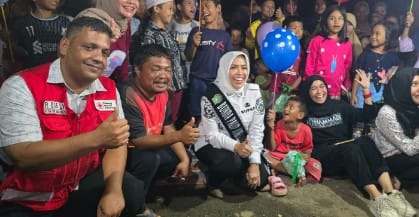 Bupati Labuhanbatu Berikan Trauma Healing Kepada Anak Korban Bencana di Tapsel