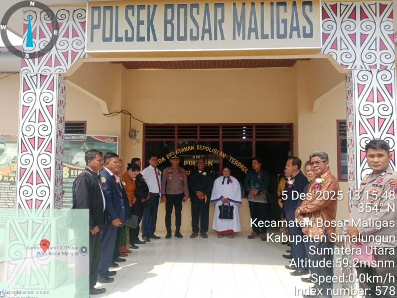 Kapolsek Bosar Maligas Hadiri Perayaan Natal Oikumene BKAG dengan Khidmat dan Kondusif