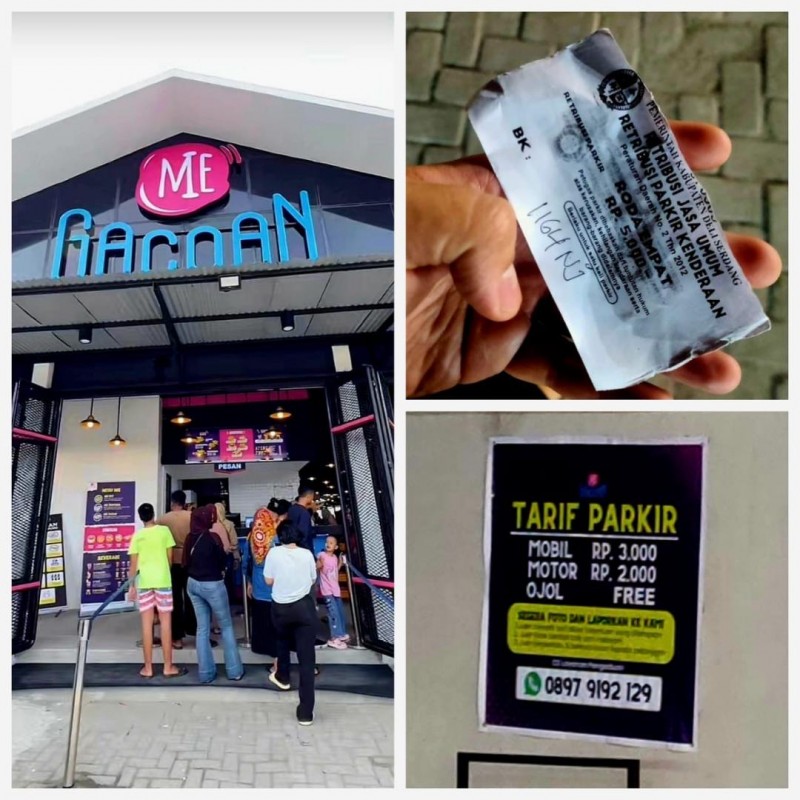 Alamak..!!!Gacoan Tanjung Morawa Diduga Maenkan Tarif Parkir